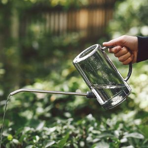 1pc Stainless Steel Long Spout Watering Can, Household Flower Watering Can, Plant Watering Can, Large Gardening Tool