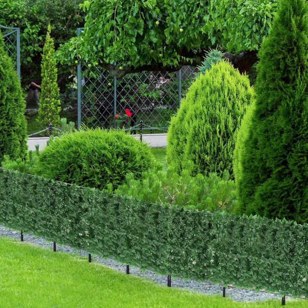 Privacy Garden Fence Decorative Garden Fencing 10 Pack, 24in (H) x 10ft (L) Rustproof Metal Wire Panel Border Animal Barrier for Yard Dog Rabbits, Flower Bed Edging for Landscape Patio Outdoor Decor