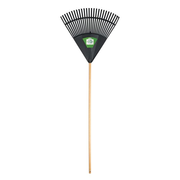 24-Inch Wood and Poly Leaf Rake