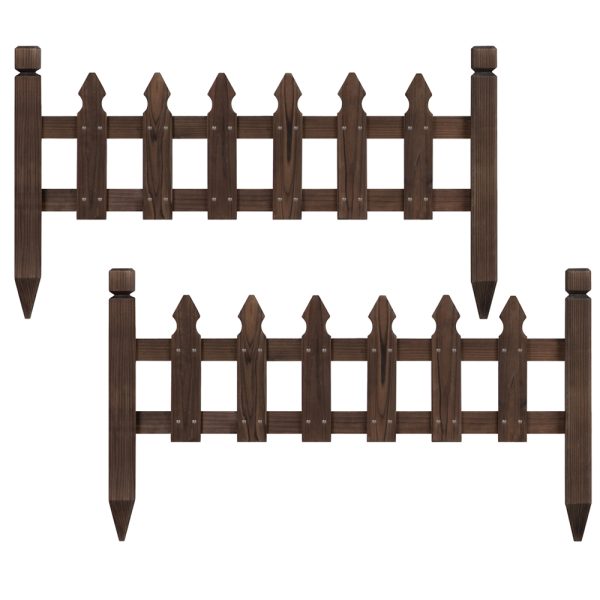 Costoffs Wood Garden Fence Set of 5 Products Pricket Fencing Border Pool Fences for Garden/ Yard/ Patio, 11.5 H x 35.5 W, Natural Wood