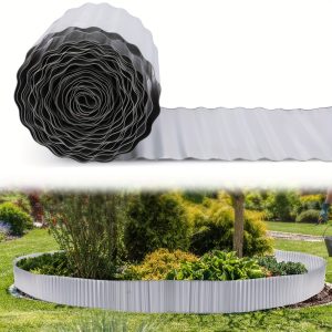 Landscape Edge 10 "x 30" Corrugated Metal Garden Edge Flower Bed Edge Metal Lawn Edge Robust Galvanized Steel Garden Barrier Edge Fence Suitable For Landscape DIY Flower Beds